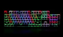 Everglide E300 RGB Подсветкой Antighosting Двойной Выстрел PBT Колпачки 104 Ключи Gateron MX Черный/Синий Переключатели