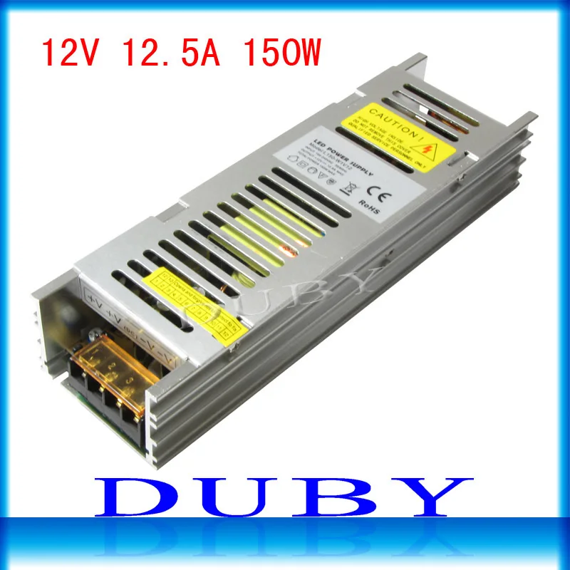 

20piece/lot 2015 New 12V 12.5A 150W Switching power supply Driver For LED Light Strip Display AC100-240V best qulity Free Fedex