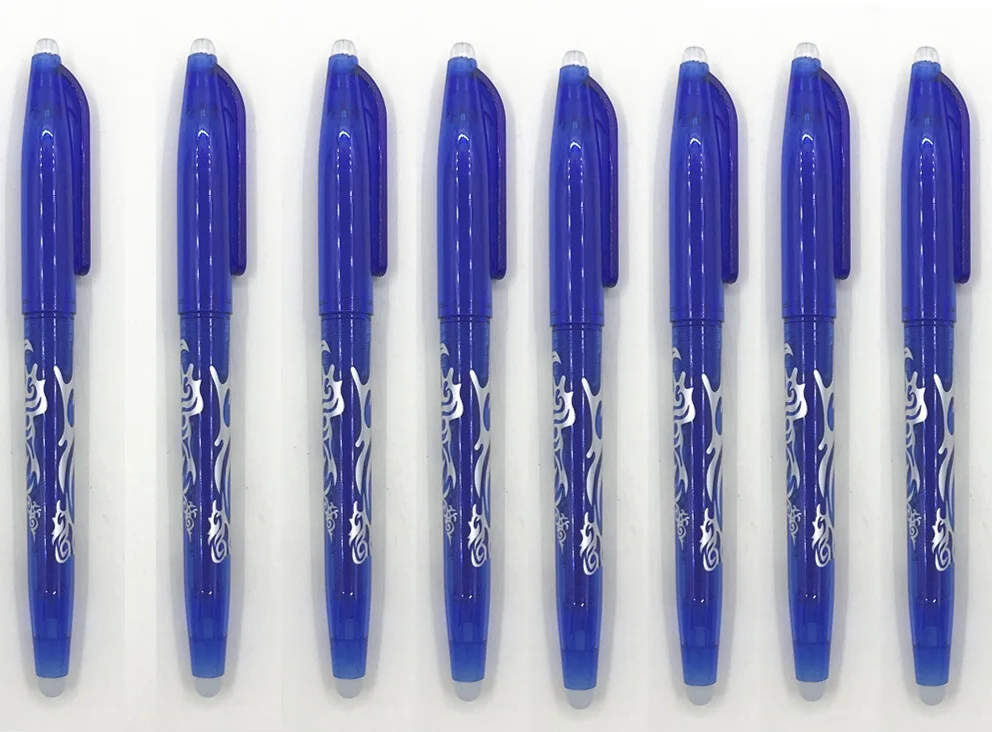 8Pcs Blue 8 шт./компл. со стирающимися чернилами гелевые ручки Magic Контроль температуры красочная ручка 0,5 мм Радужная ручка, ручка для студентов подарок школьные канцелярские товары - Цвет: 8Pcs Blue