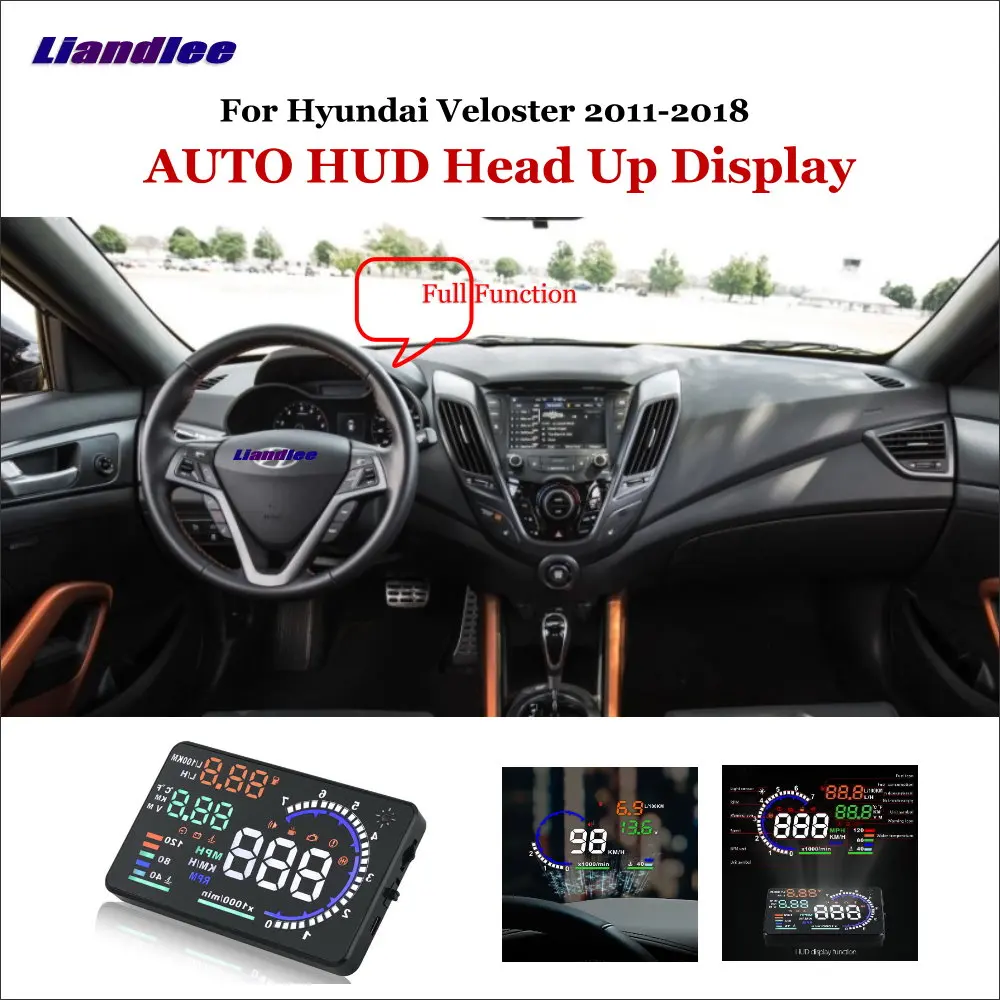

Liandlee Full Function HUD Car Head Up Display For Hyundai Veloster 2011-2018 Safe Driving Screen OBD Data Projector Windshield