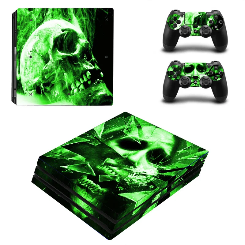 

Sticker Cover Wrap For Sony Playstation 4 Pro Console & 2PCS Controller Skin Decal For PS4 Pro Skull Design Protector Skin