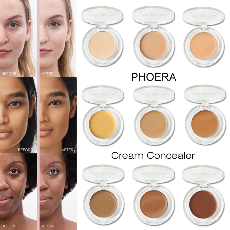 

PHOERA Facial Whitening Concealer Mineral Touch Cover Pore Wrinkle Brighten Moisturizer Foundation Makeup TSLM1