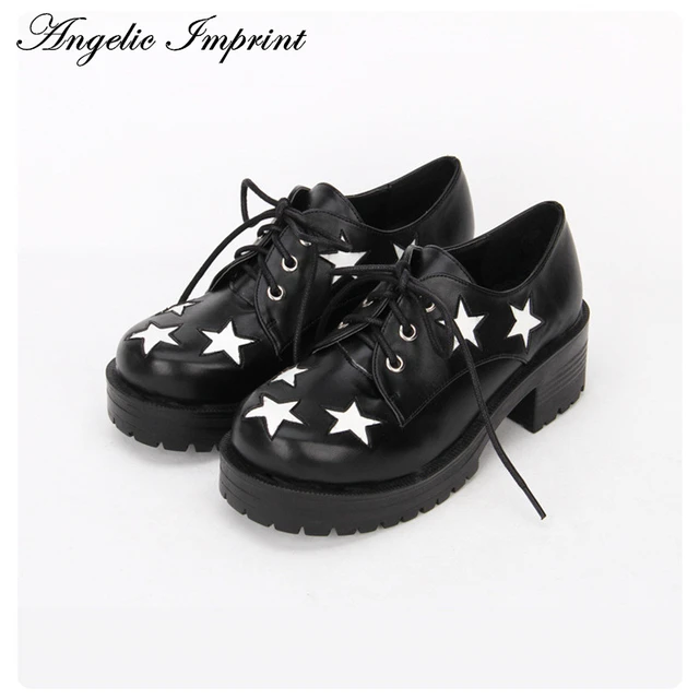 Buy Japanese Harajuku Style Black Punk Platform Heels