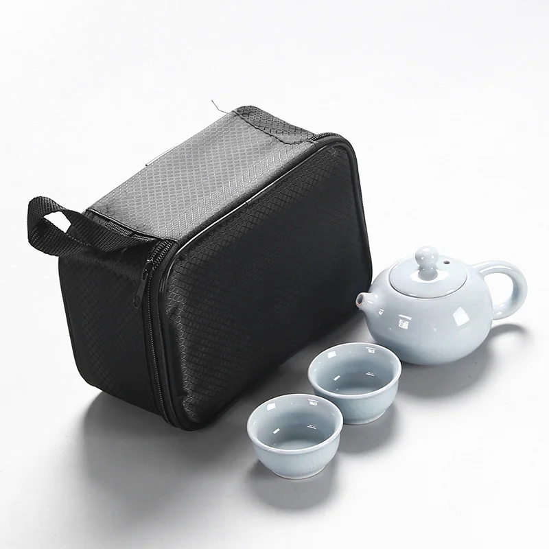 Креативный мраморный дорожный чайный набор кунг-фу 1горшок 2 чашки 1 чайный пакетик, портативный чайный горшок фарфоровый чайный набор Gaiwan чайные чашки кружка чая - Цвет: 03