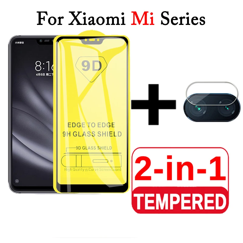 

2 in 1 9D Screen Protector on for Xiaomi Mi 8 Lite Camera Tempered Glass for Xiaomi Mi 8 Protective Glass Mi8 light xiomi Glas