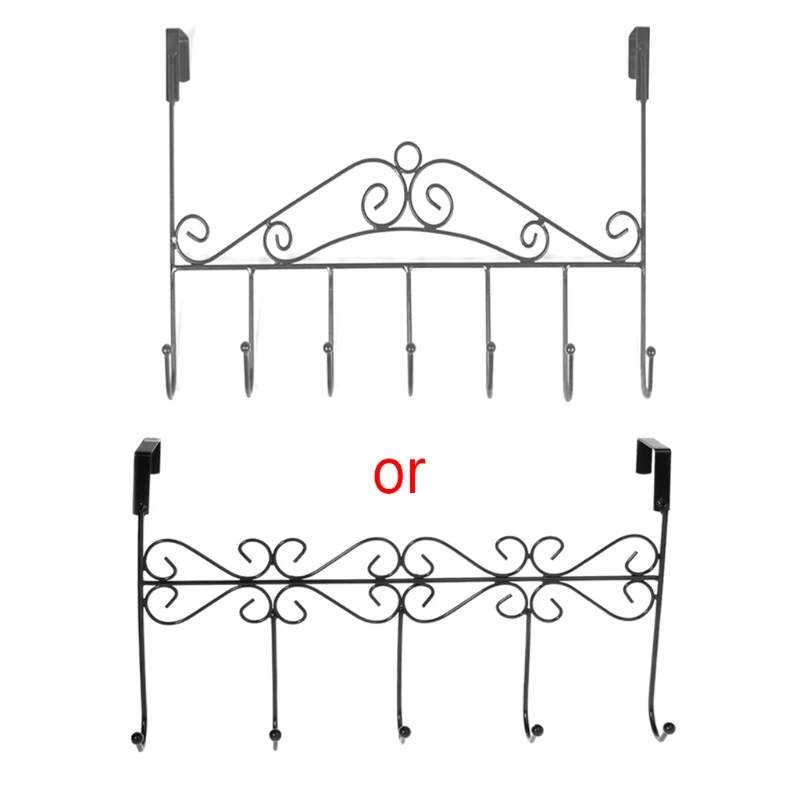 Высокое качество сумка Hat Полотенца пальто одежда над дверью Ванная комната вешалка висит держатель 7 Крючки Новый