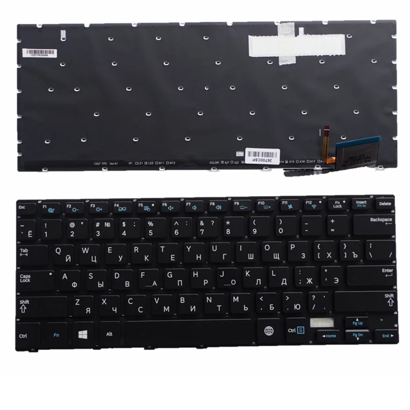 

Russian laptop keyboard FOR Samsung 730U3E NP740U3E 740U3E NP730U3E Black Backlit RU New