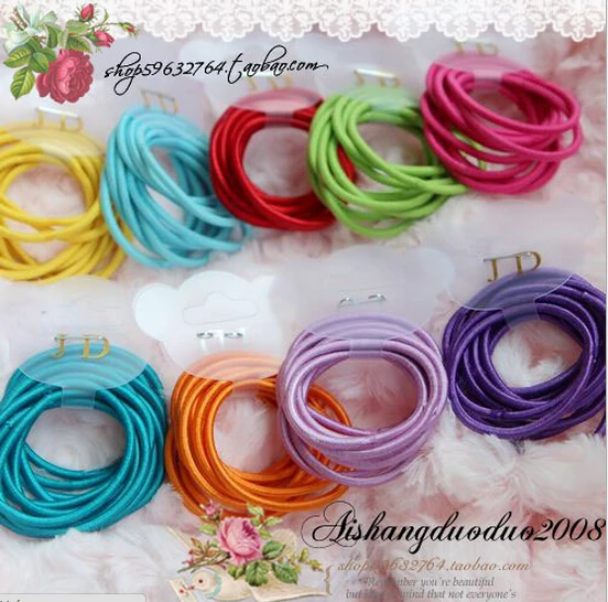 50 Large Hair Elastics Bands Pony Tail Bobbles Mixed Colour Hair Accessory