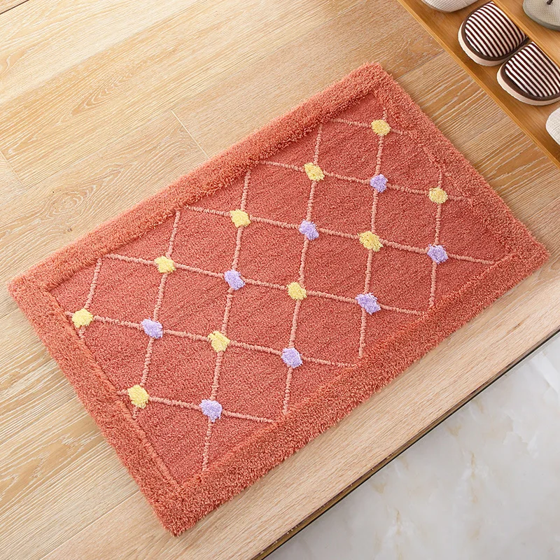 

Flocking square carpet mat kitchen bedroom foot bath mat porch entry MATS002