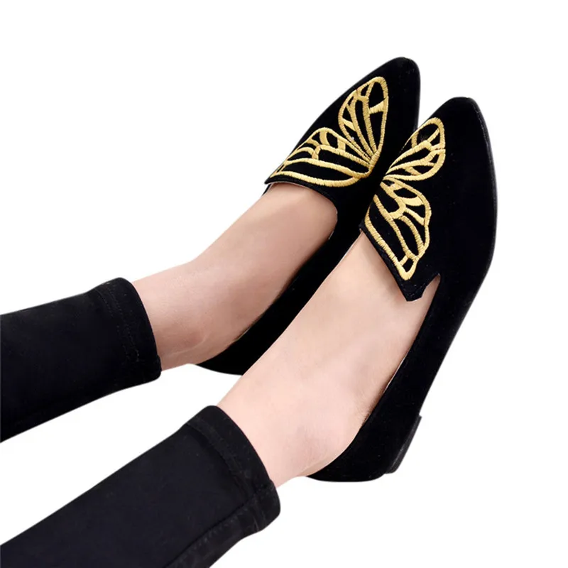 

2018 SAGACE Women's Flats Ladies Embroidery Butterfly Suede Shoes Soft Slip-On Casual Shoes Tenis Feminino Sapato Feminino #1