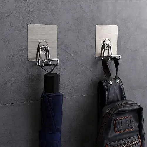 1pcs Self Adhesive Metal Hook Strong Stick On Wall Hanging for Bathroom