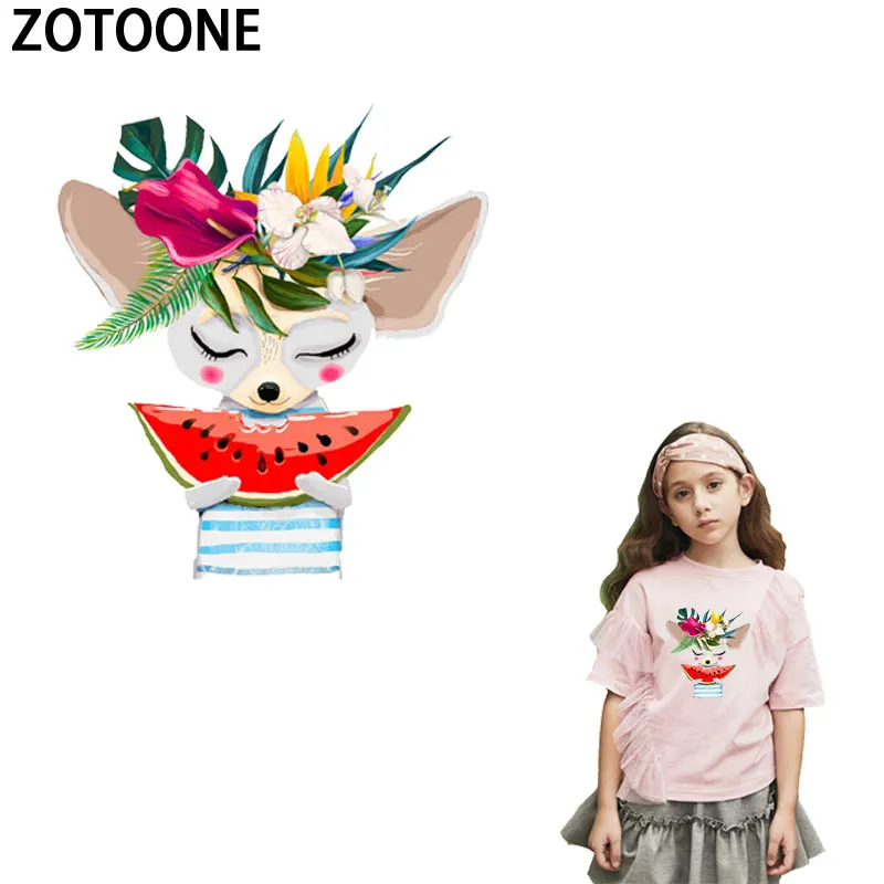 

ZOTOONE Watermelon Girl Animal Ironing Patches Heat Transfer Stickers for Clothing T-Shirt Applique Clothes Accessory Diy Dress