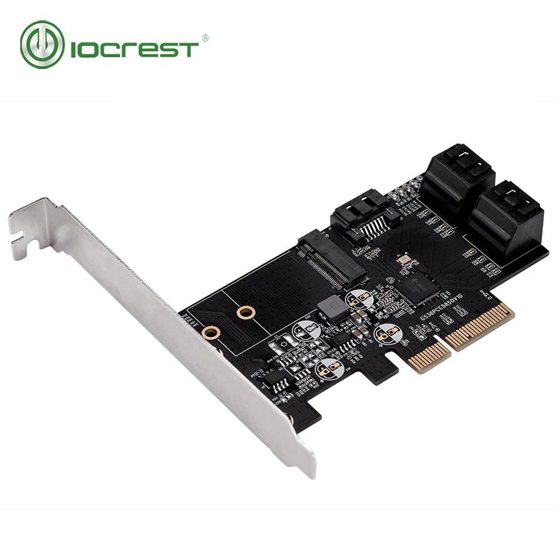  IOCREST Interne 4 Port Nicht-Raid SATA III 6 GB/S mit M.2 B-Schlüssel 22x42 Pci-E x4 Controller Kar