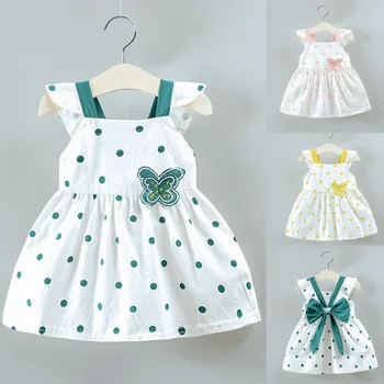 

Kids Dresses For Girls Baby Dot Printed Butterfly Dress Bow Party Princess Dress Behind The Bow Design Is Super Beautiful A1