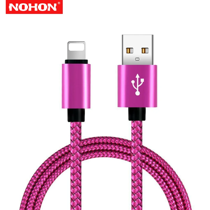 NOHON 2 m الهاتف المحمول USB كبل مزامنة بيانات ل فون 5 5 S 6 6 S 7 8 زائد X Xs ماكس Xr SE سريع شحن USB كابلات شحن 3 m طويل