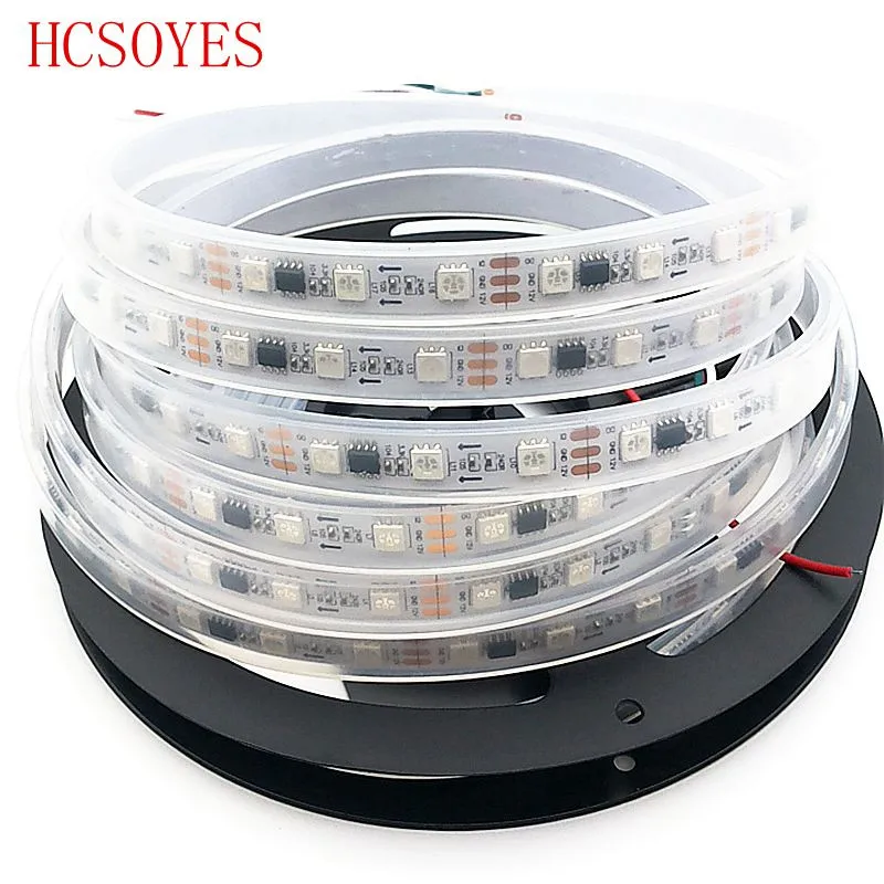 DC12V WS2811 1 m/3m/5 m/30/48/60 светодиодов/m 5050 SMD RGB смарт-пикселей светодиодные полосы адресуемых WS2811IC черный/белый печатных плат