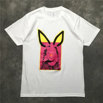 

New Novelty 2019 Unisex Clown rabbit ears T Shirts T-Shirt Hip Hop Skateboard Street Cotton T-Shirts Tee Top kenye S-XXL #K66