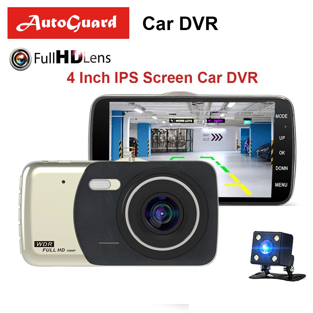 

4" IPS Screen Car DVR Camera Full HD 1080P Recorder Auto Video Registrator 170 Degree Dash Cam Night Vision G-Sensor DVR