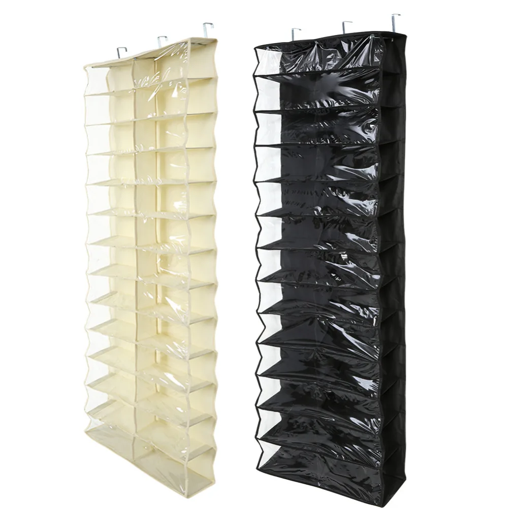 26 Pockets Shoe Rack Clear Over Door Hanging Bag Shoes Rack Hanger