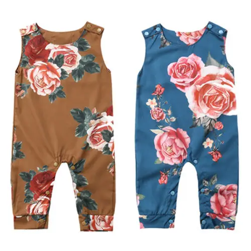 

Newborn Baby Girl Flower Sleeveless Romper Jumpsuit Harem Playsuit Outfits Clothes Size0-24M
