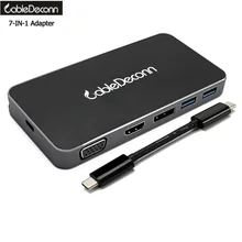type c hdmi vga displayport thunderbolt 3 dock Multiport hub usb 3.0 usb 3.1 adaptor Converter charge cable For apple tv Lenovo