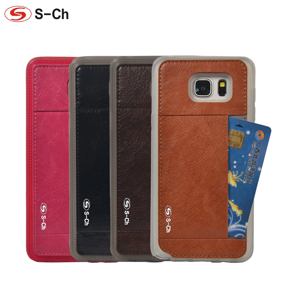 

For Samsung Galaxy Note 5 Case High Quality PU Leather+Tpu Back Cover Case With Card Slot Fashion 4 Colors Free shipping