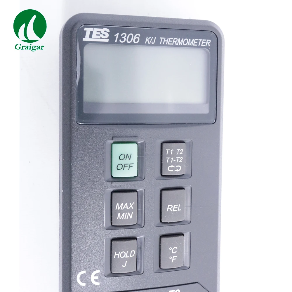 TES-1306 цифровой термометр K/J