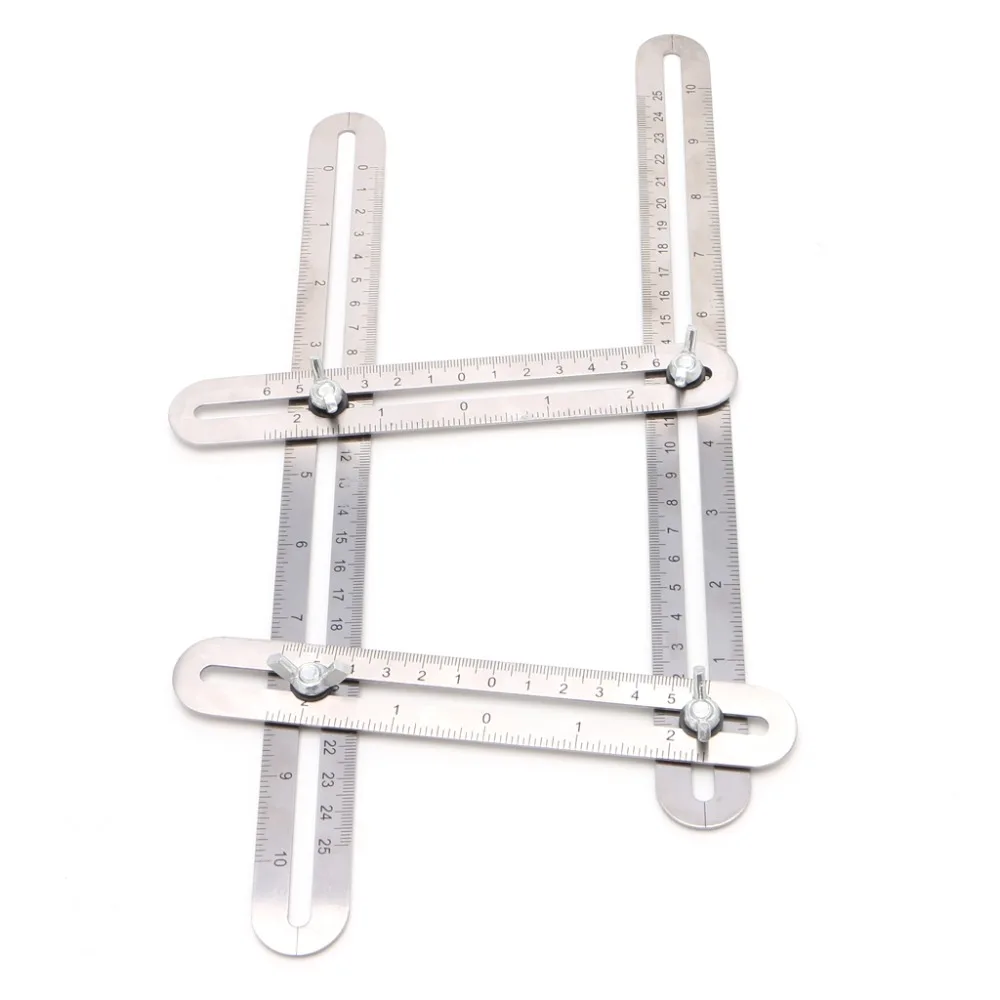 Adjustable Four-Sided Folding Measuring Tool Multi-Angle Template Scale Ruler Gauging Tools Protractors Adjustable Four-Sided Folding Measuring Tool Multi-Angle Template Scale Ruler Gauging Tools Protractors