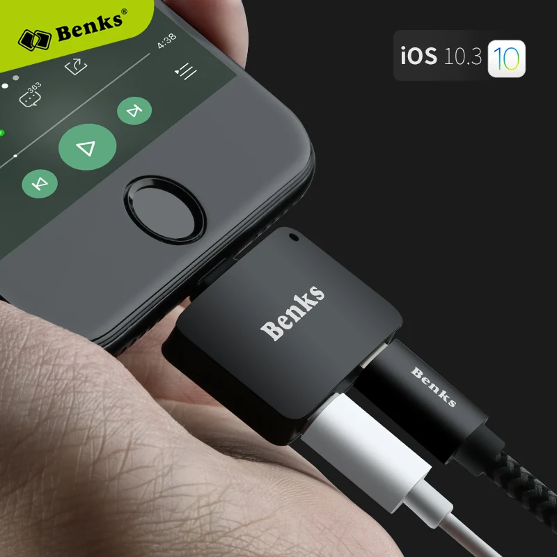 bilder für Benks 2 Blitz Audio Adapter Für iPhone 7/7 Plus Wireless Schwarz Schönen klang qualität Kompatibel iOS 10.3 bilder für Benks 2 Blitz Audio Adapter Für iPhone 7/7 Plus Wireless Schwarz Schönen klang qualität Kompatibel iOS 10.3