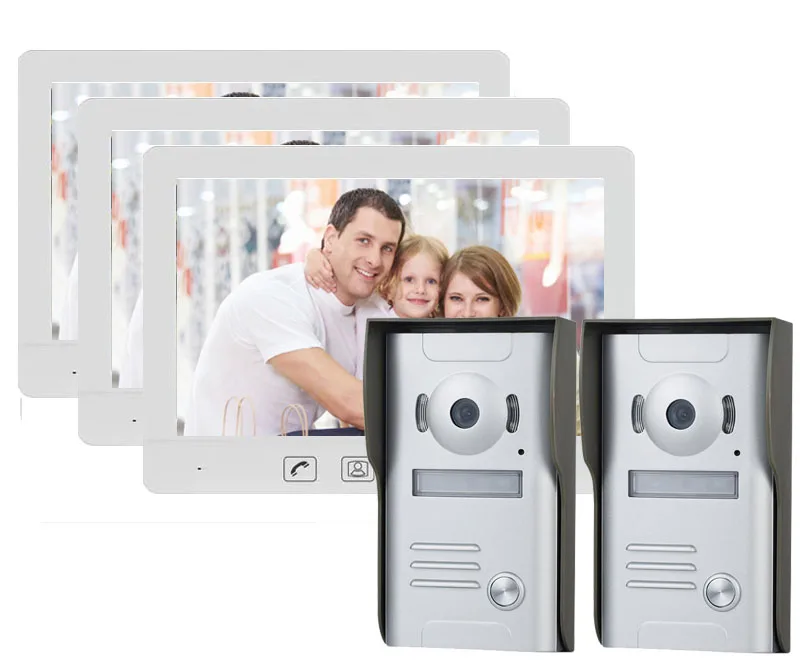 

ZHUDELE Luxury 10.1" TFT Color Video door phone Intercom Doorbell System Kit IR Camera doorphone monitor Speakerphone intercom