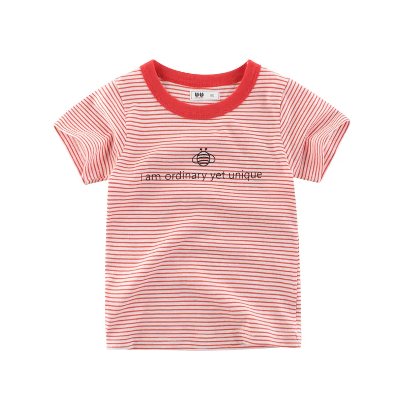 

Kids Short Sleeve T-shirts 2019 Summer Baby Boys & Girls Cotton Tops Tees Children Summer Clothing Striped T-shirts For Boys