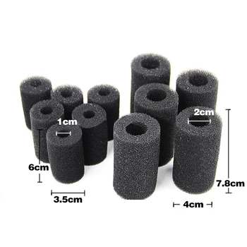 

5 Pcs Sponge Aquarium Filter Protector Cover For Fish Tank Inlet Pond Black Foam Filter accessories