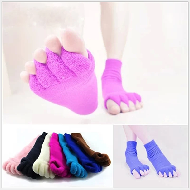 

1 Pair Unisex Massage Five Toes Separator Socks Foot Alignment Pain Relief Socks FS99