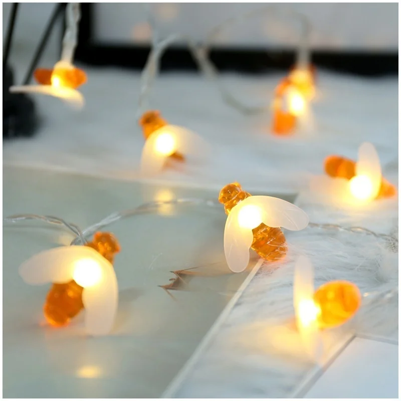 2M10LED Cute Honey Bee Led String Fairy Light Outdoor Garden Fence Patio Garland Lights Decor 2M10LED Cute Honey Bee Led String Fairy Light Outdoor Garden Fence Patio Garland Lights Decor