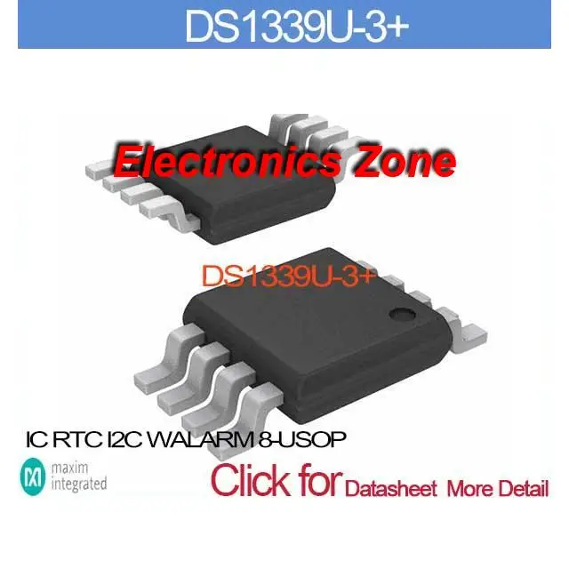 DS1339U-3+ IC RTC I2C W/ALARM 8-USOP DS1339U-3 1339 DS1339U DS1339 1339U S1339 | Электронные компоненты и