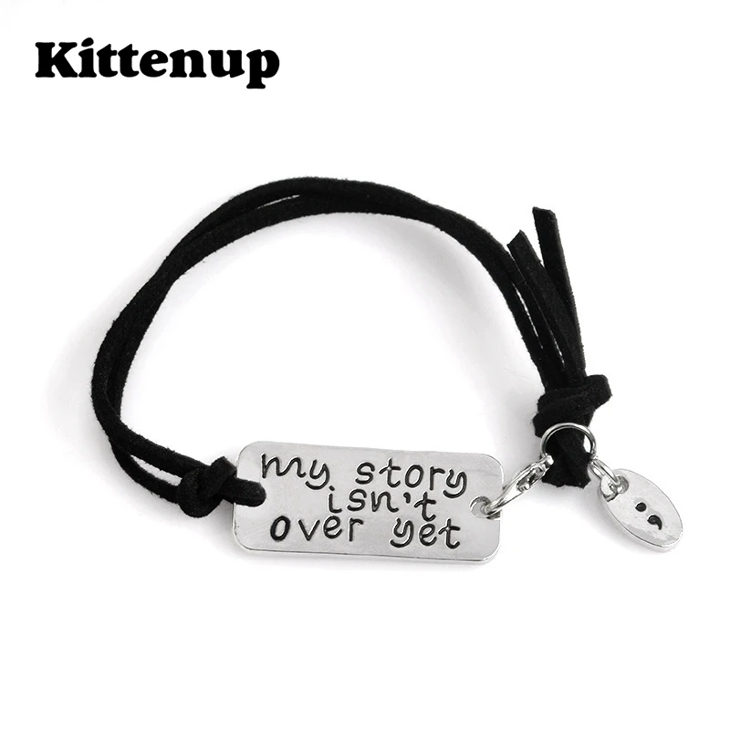 Kittenup Письмо &quotМоя история не закончилась&quot Браслет С Запятой Браслеты