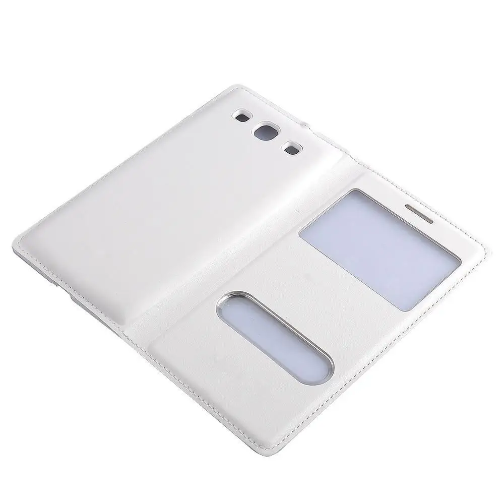 

for Samsung Galaxy S3 SIII i9300 9300 View Open Window Back Battery Housing Cover Flip Leather Case Free Shipping
