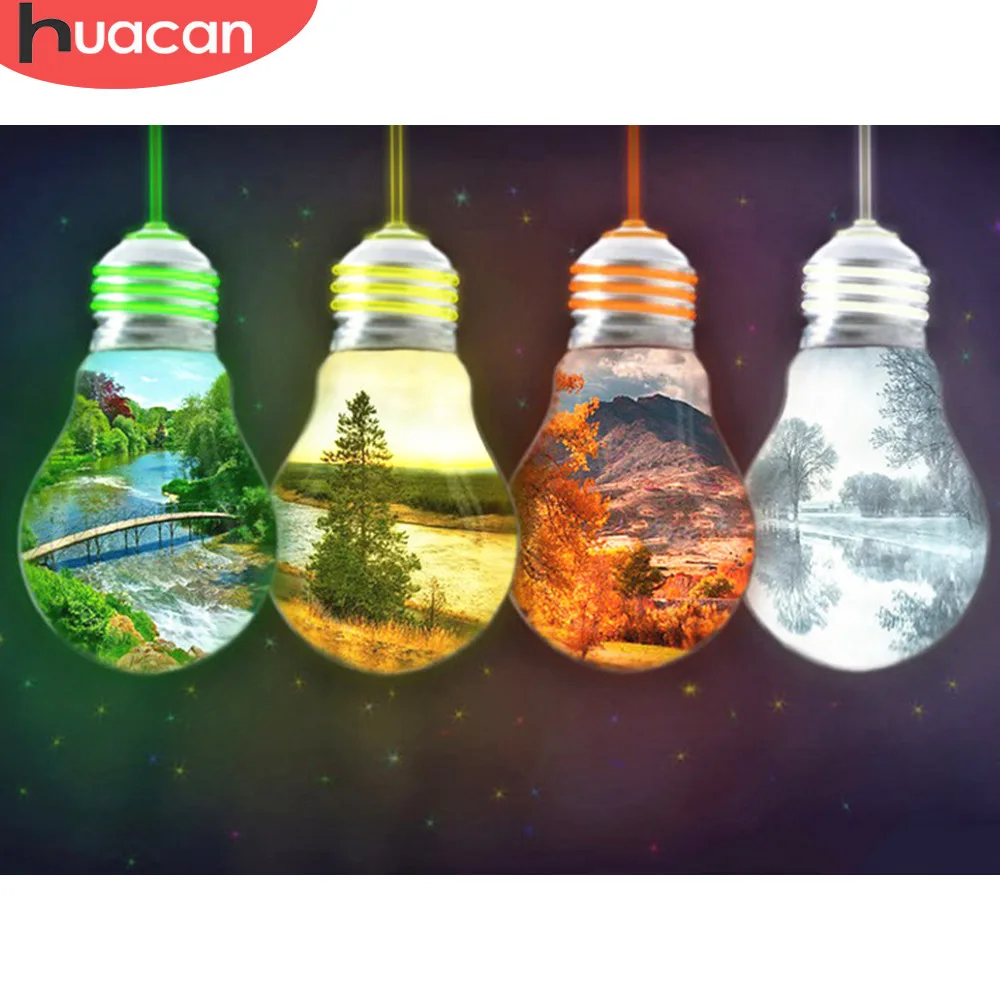 

HUACAN 5d Painting With Diamonds Season Diamond Painting Landscape Diamond Embroidery Decoration Home Diamond Mosaic Resin Drill
