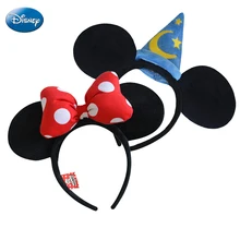 Original Disney Headband Mickey Minnie Mouse Headdress Head Minnie Ears Girls Hair Bands Princess Head Hoop Plush Toys Keychain