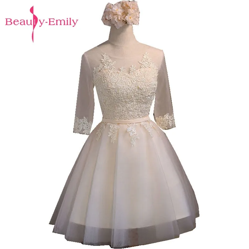 Beauty Emily короткое выпускное платье es ТРАПЕЦИЕВИДНОЕ для выпускного Шампань