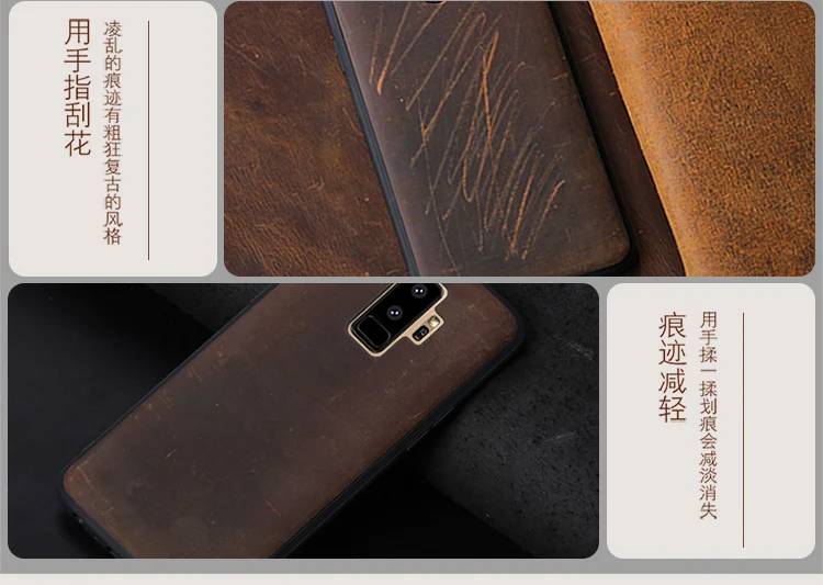 Роскошный телефон чехлы для samsung Galaxy Note 8 9 S7 край S8 S9 плюс Crazy horse кожи задняя крышка A5 A7 A8 J5 J6 J7 чехол