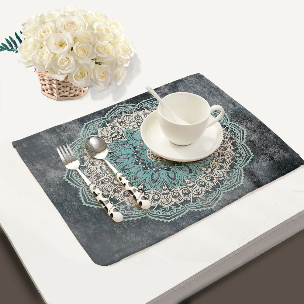 Miracille Mandalas Pattern Fashion Table Placemats for Table Set Cotton Linen Home Accessories Kitchen Pad Coffee Tea Place Mats Miracille Mandalas Pattern Fashion Table Placemats for Table Set Cotton Linen Home Accessories Kitchen Pad Coffee Tea Place Mats