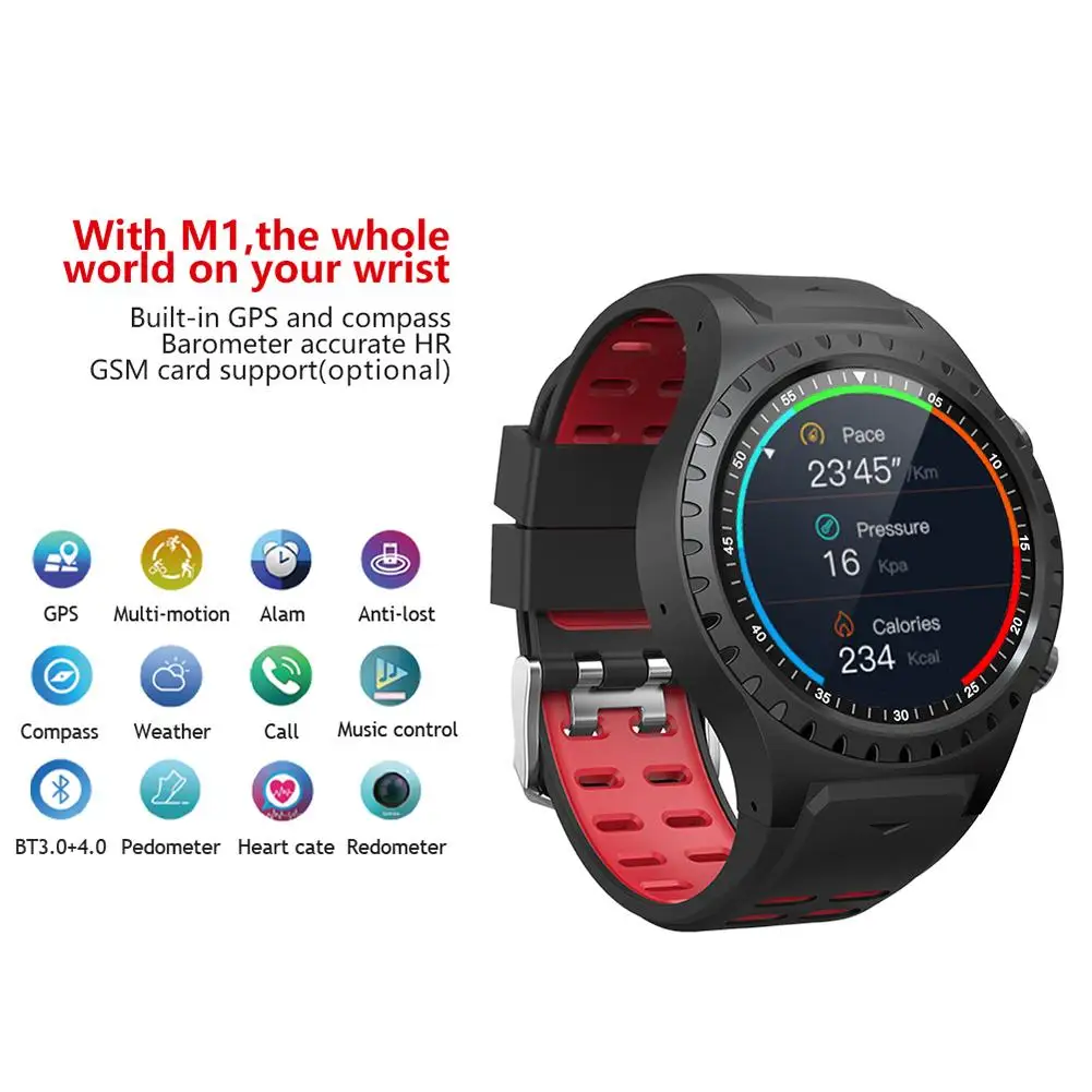 SMA-M1 gps спортивные часы Bluetooth Вызов мульти-спортивный режим компас высота Спорт на открытом воздухе Смарт часы