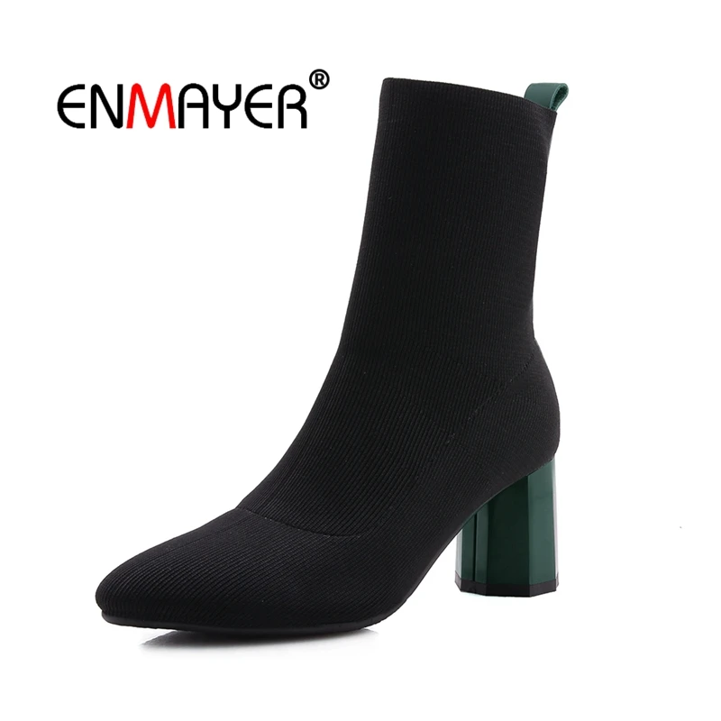 

ENMAYER Woman Over The Knee High boots Women Shoes Winter Boots Zip Boots for Women Thigh high booty Rivets Fashion Boots CR1496