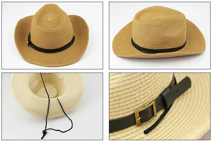 Новые женские соломенные шляпы летняя пляжная Мексиканская ковбойская шляпа с Западная пастушка шляпа защита от солнечных лучей для пляжа шляпа