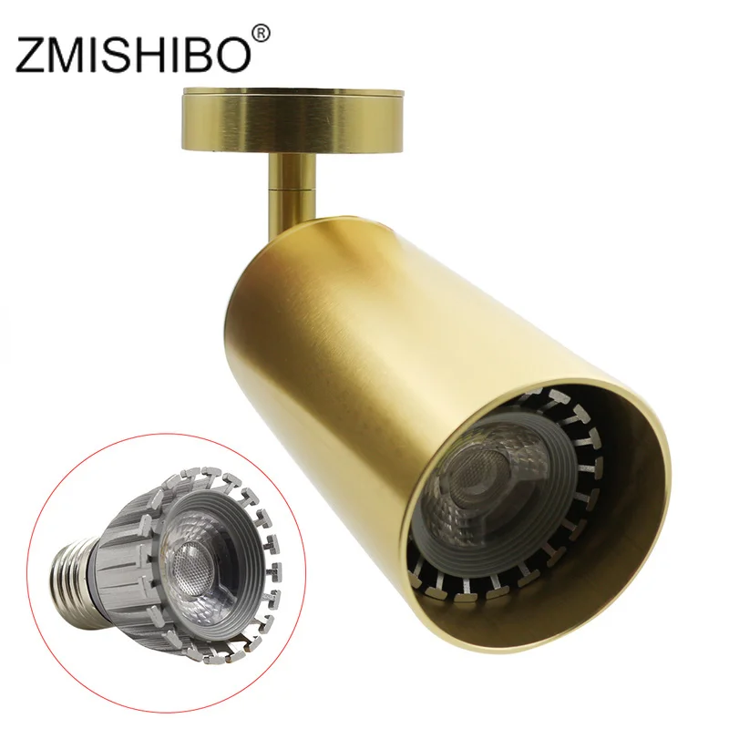 

ZMISHIBO LED Wall Lamp Rotatable Golden Spot Sconce Alloy Empty Housing 5W MR16 E27 Spot Bulb Lamp Angle Adjustable Simple Style