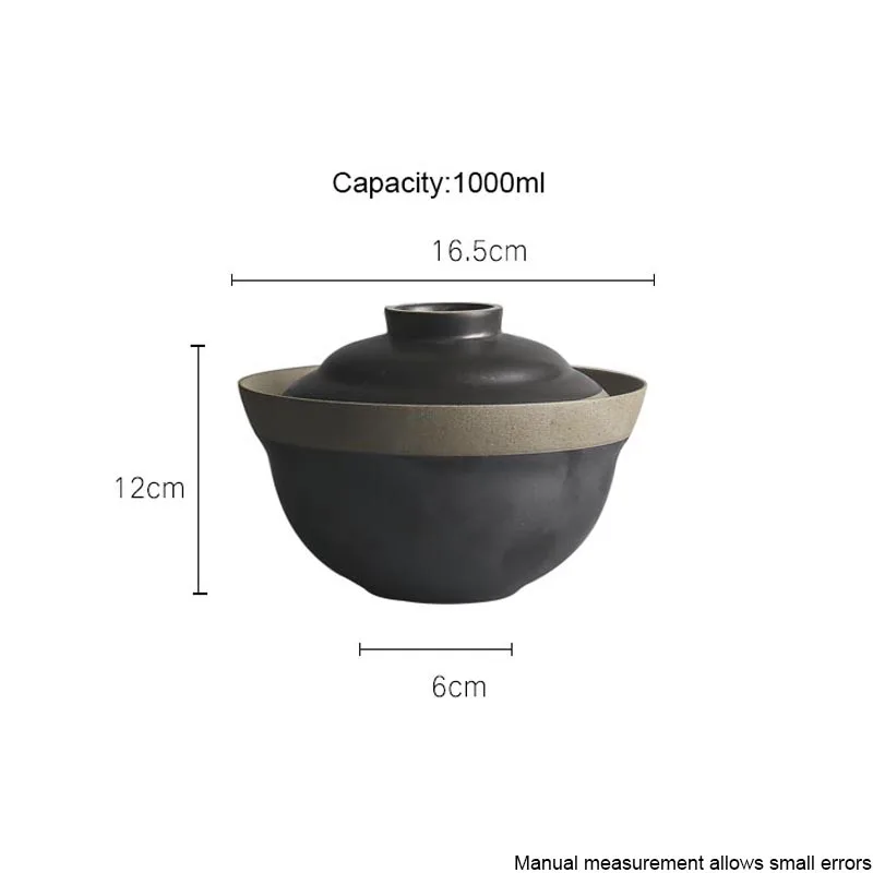 6,5 дюйм(ов) ов) японский стиль винтаж грубая керамическая посуда ручной работы керамика чаша с крышкой Ramen суп чаша риса миска для салата