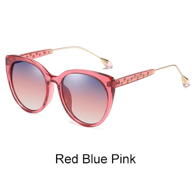 Red Blue Pink Ralferty солнцезащитные очки-звездочки женские поляризованные UV400 Солнцезащитные очки женские градиентные линзы кошачий глаз солнцезащитные очки женские оттенки солнцезащитные очки D201950 - Цвет линз: Red Blue Pink