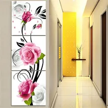 Diamond Embroidery Painting Clock Timekeeper Flower Diamond Mosaic Cross Stitch Wall Art Picture for Living Room Decoration 3PCS
