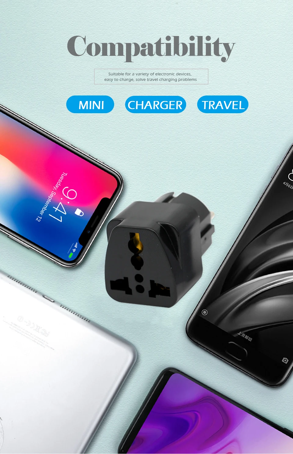 Universal UK US AU To EU AC Travel Power Adapters in Switzerland France Germany Greece EU Plug Converter Electrical Charger (12)